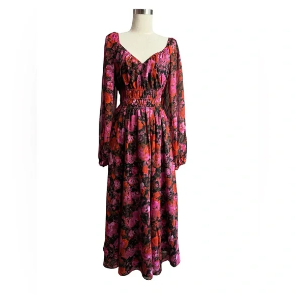 Steve Madden Laine Dress Floral Long Sleeve NWT - Picture 6 of 11